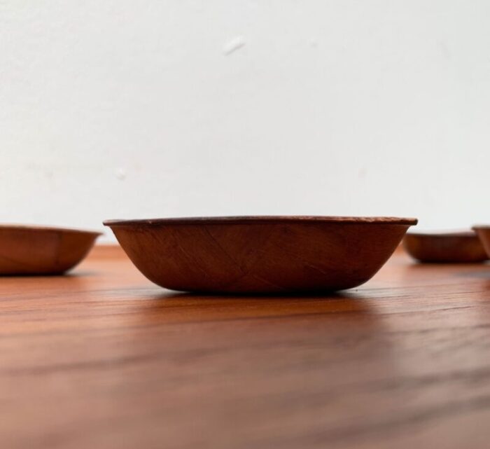 mid century german wooden bowls 1960s set of 5 16