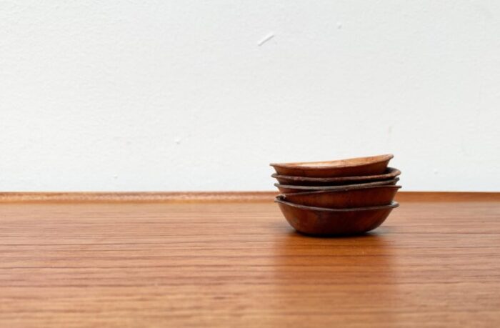 mid century german wooden bowls 1960s set of 5 17