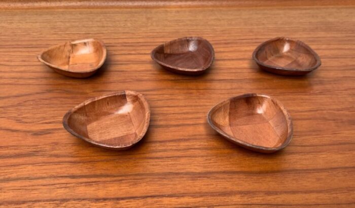 mid century german wooden bowls 1960s set of 5 18