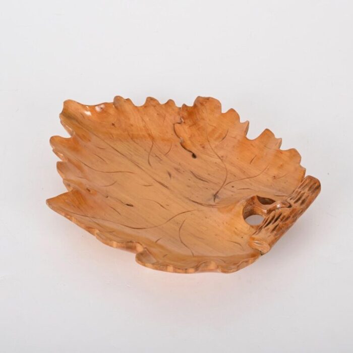 mid century italian handmade birch maple leaf shaped centerpiece 1950s 10