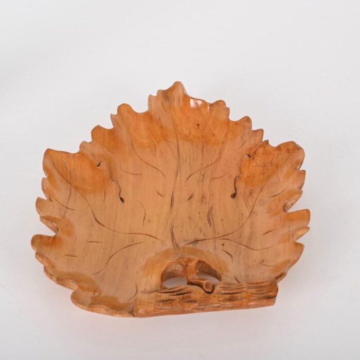 mid century italian handmade birch maple leaf shaped centerpiece 1950s 7