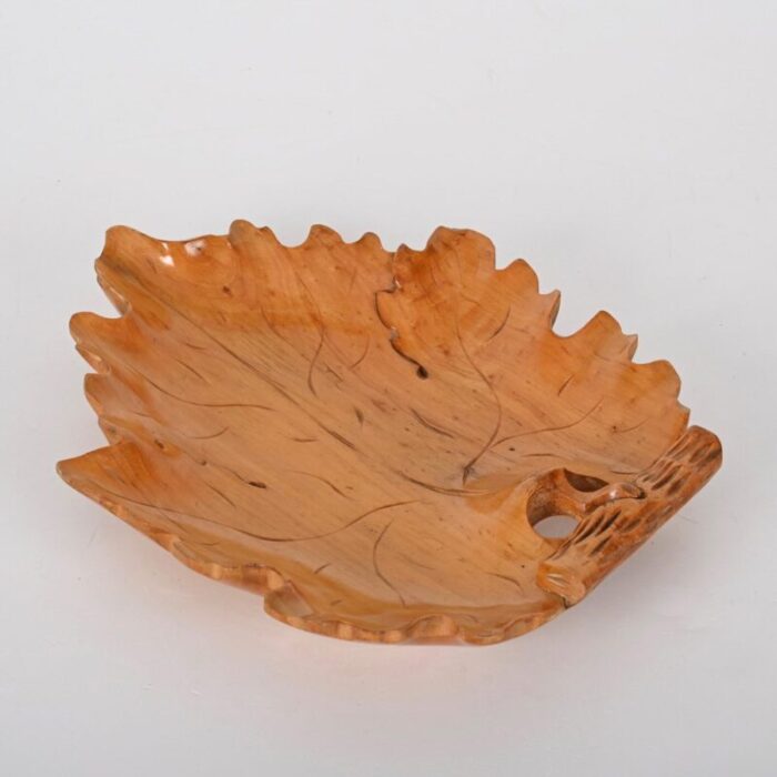 mid century italian handmade birch maple leaf shaped centerpiece 1950s 8