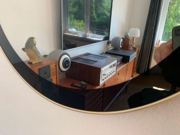 mid century mirror with metal frame 1960s 6