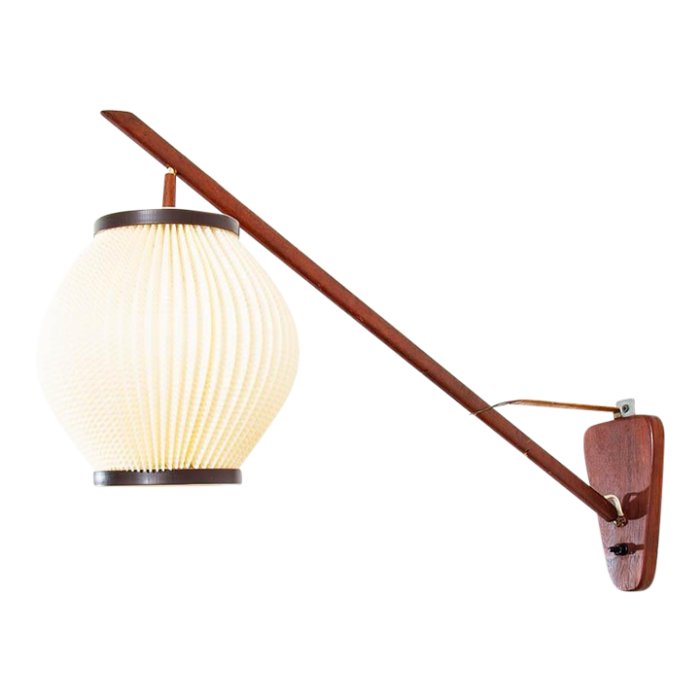 mid century modern danish hanging lamp wall sconce solid teak wood 2855