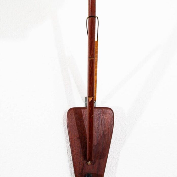 mid century modern danish hanging lamp wall sconce solid teak wood 6946