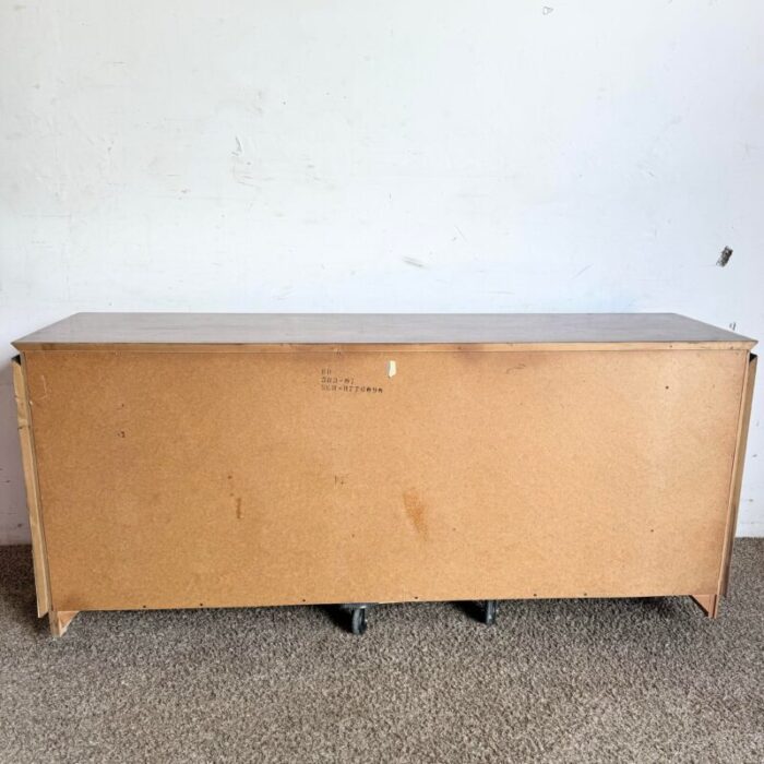 mid century modern oak and burl wood dresser by lane furniture 7600