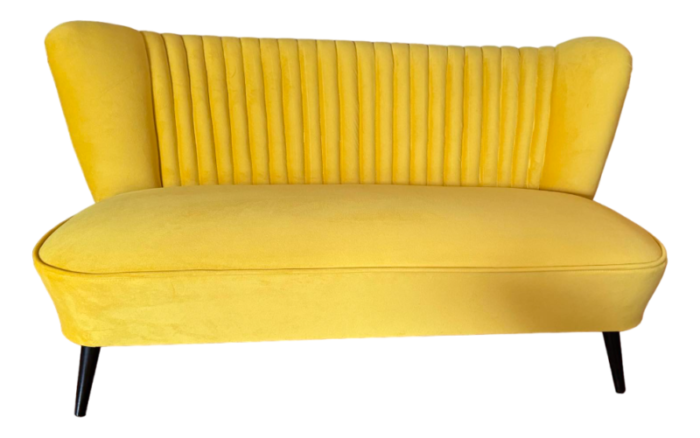 mid century scandinavian modern velvet sofa 1950s 5809