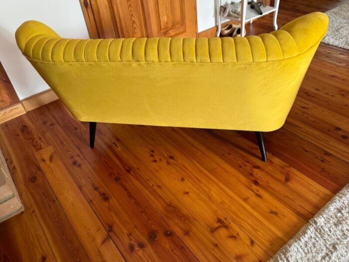 mid century scandinavian modern velvet sofa 1950s 7641