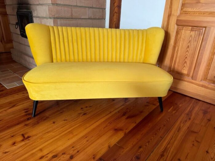 mid century scandinavian modern velvet sofa 1950s 9145