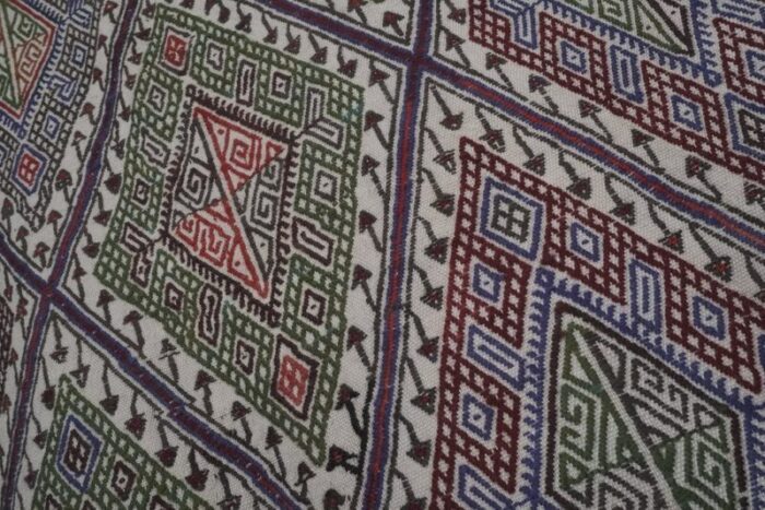 mid century turkish full embroidered cicim rug 7