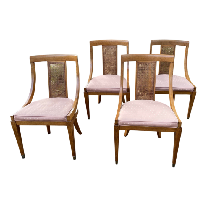 mid century vintage cane back gondola gondolier dining chairs set of 4 6831