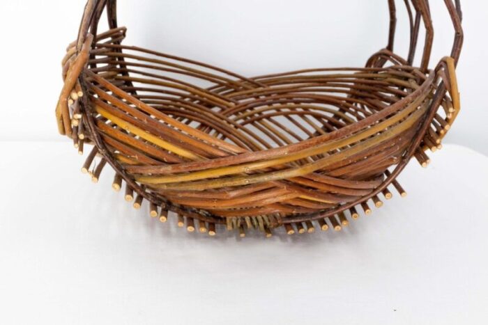 mid century wicker basket centerpiece france 1950s 7