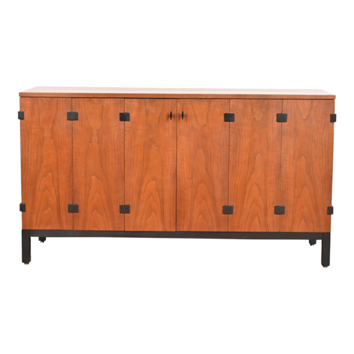 milo baughman for directional walnut and ebonized sideboard credenza 1960s 8521