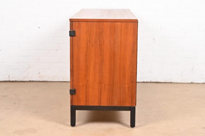 milo baughman for directional walnut and ebonized sideboard credenza 1960s 8632