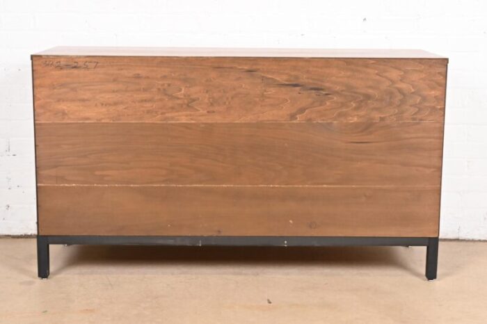 milo baughman for directional walnut and ebonized sideboard credenza 1960s 9115