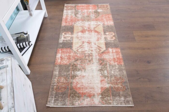 miniature runner rug in red brown 2