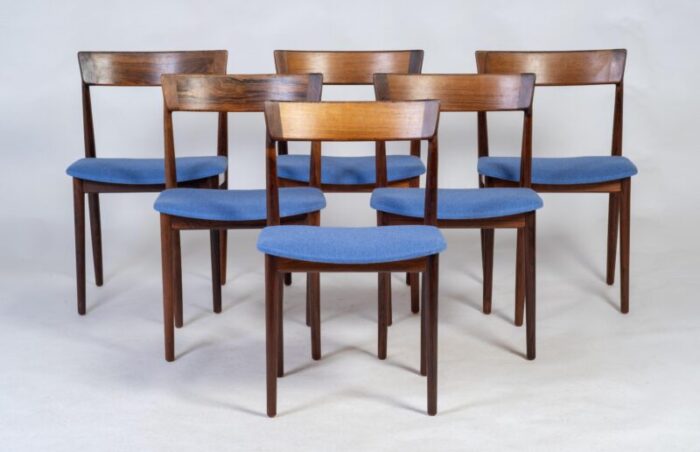 model 39 rosewood dining chairs by henry rosengren hansen for brande mbelindustri 1960s set of 6 3323