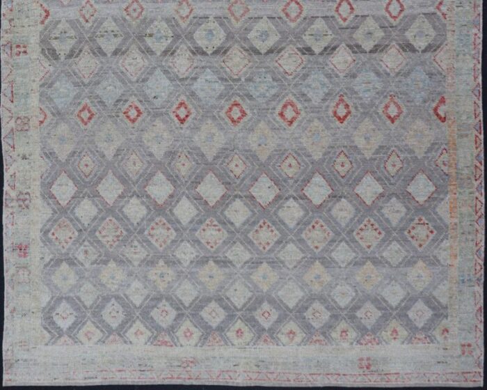 modern afghan tribal rug by keivan woven arts in wool with sub geometric design 64 x 96 6039