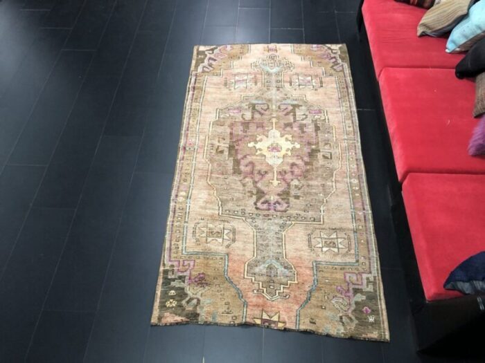 modern brown handmade oushak living room rug 4