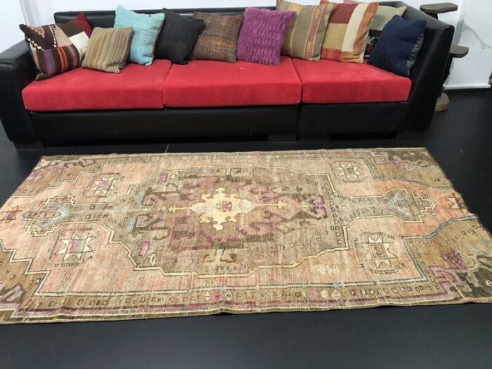 modern brown handmade oushak living room rug 7