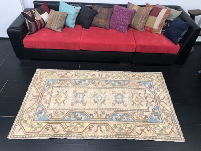 modern pastel oushak woven area rug turkey 4