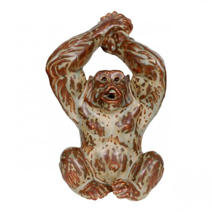 monkey figure in stoneware by knud kyhn 1