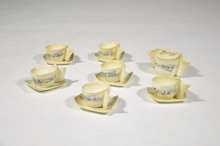 music coffee service by mario sturani for lenci turin 1940s set of 7 2