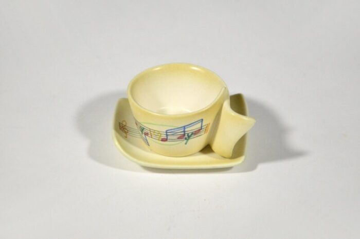 music coffee service by mario sturani for lenci turin 1940s set of 7 5