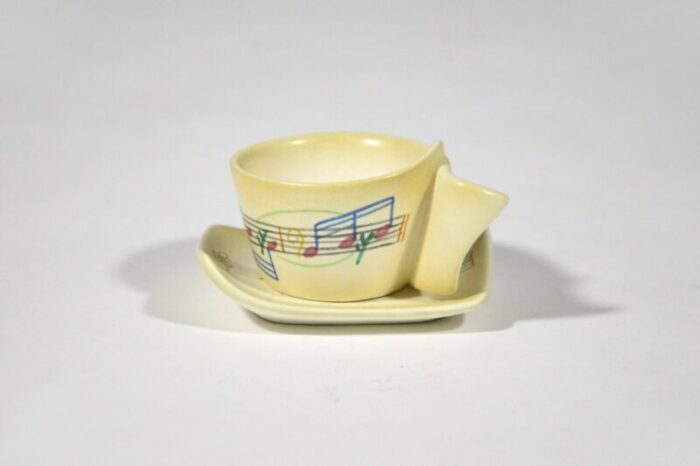 music coffee service by mario sturani for lenci turin 1940s set of 7 7