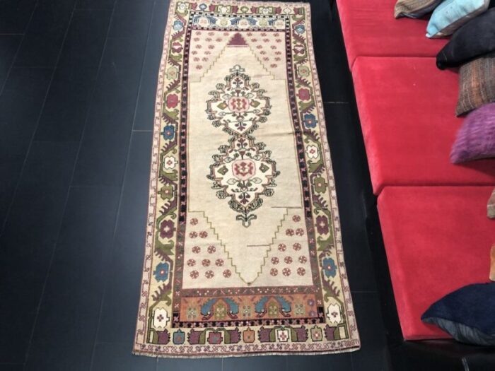 natural antique oushak vintage rug 1