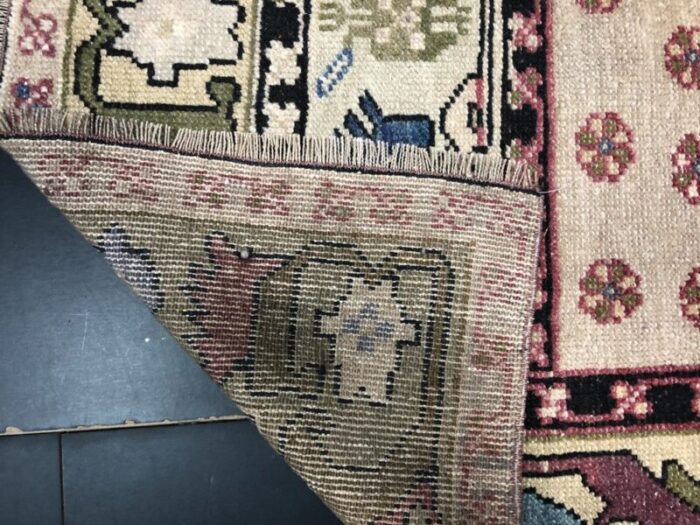 natural antique oushak vintage rug 10