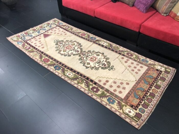 natural antique oushak vintage rug 4