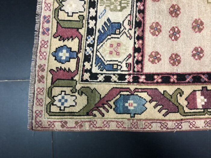 natural antique oushak vintage rug 9