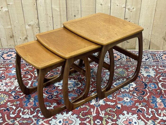 nesting tables in teak 1970s set of 3 0718