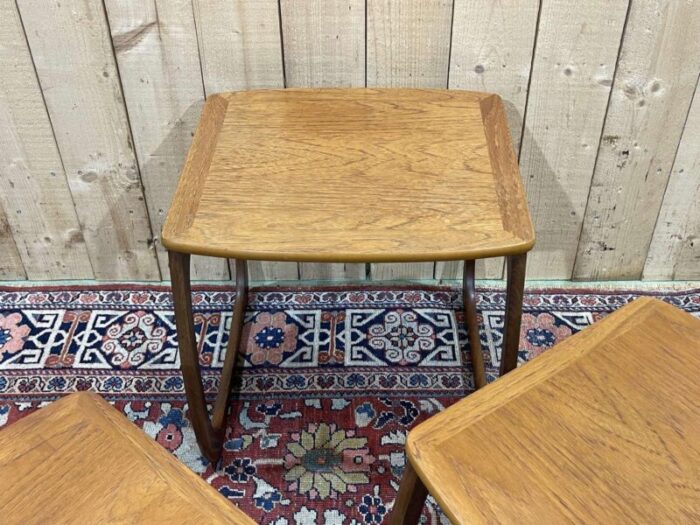 nesting tables in teak 1970s set of 3 4094