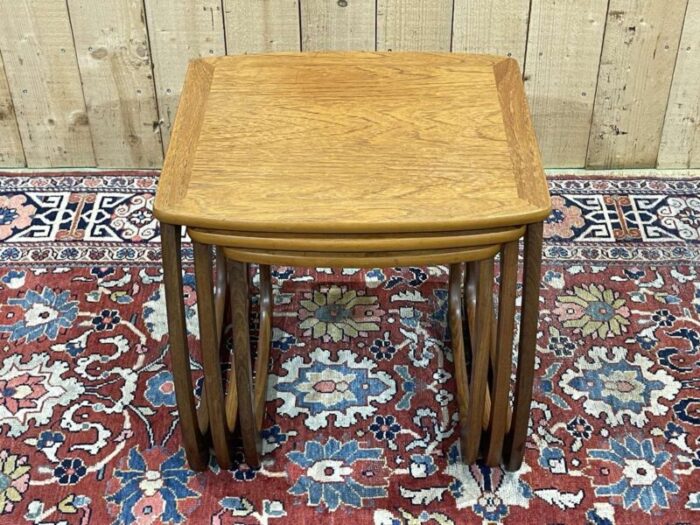 nesting tables in teak 1970s set of 3 5632