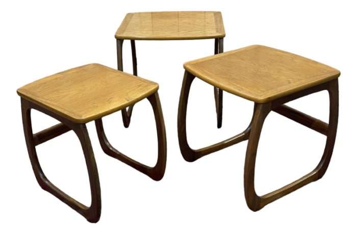 nesting tables in teak 1970s set of 3 6177