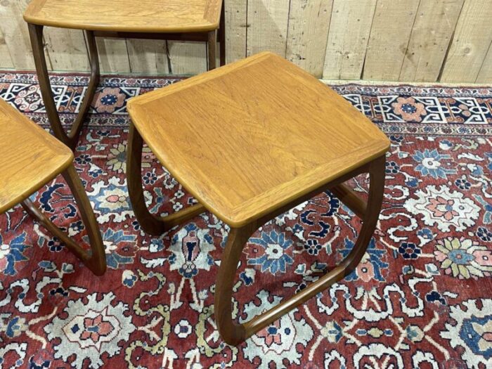 nesting tables in teak 1970s set of 3 6279