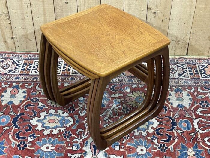 nesting tables in teak 1970s set of 3 8933