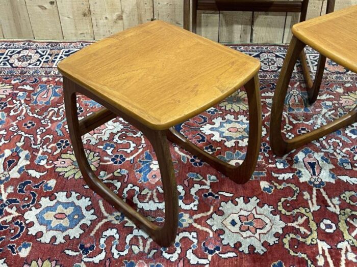 nesting tables in teak 1970s set of 3 9234