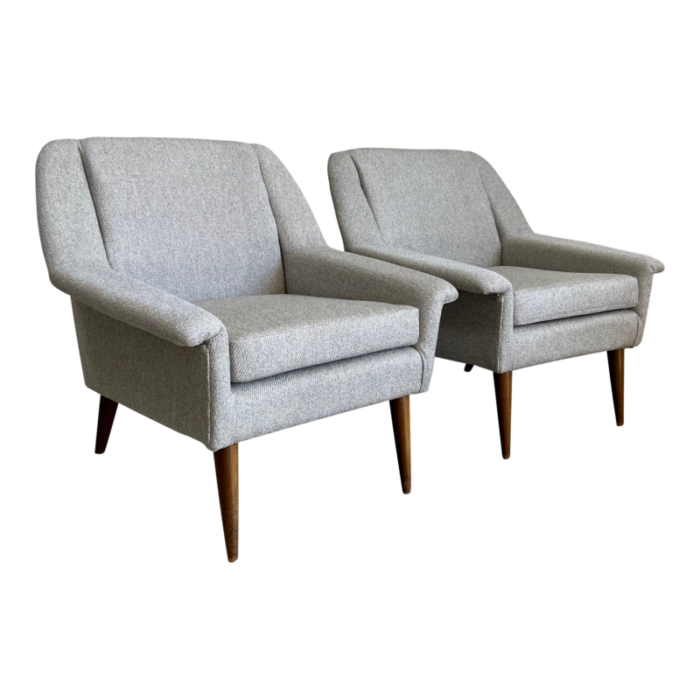 newly reupholstered vintage lounge chairs a pair 6856