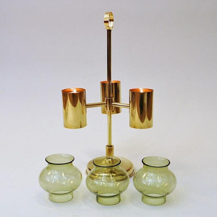 norwegian green shades brass candleholder 1960s 4