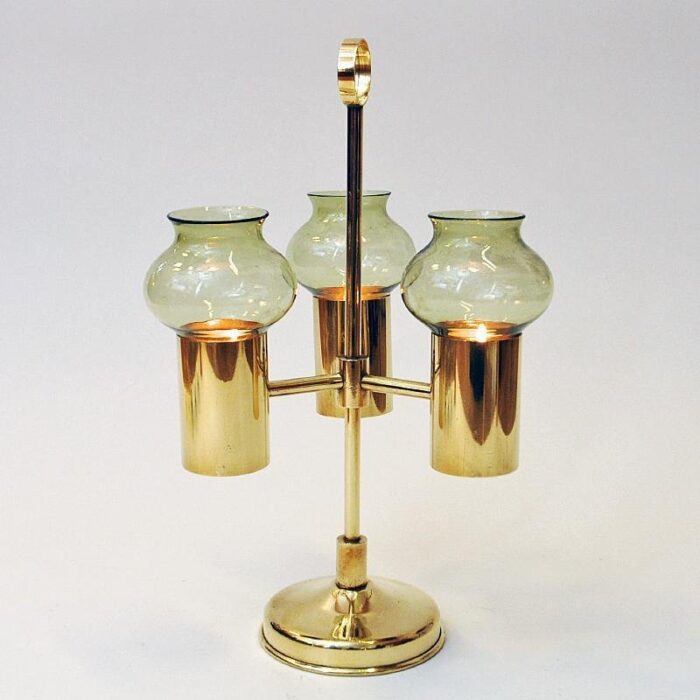 norwegian green shades brass candleholder 1960s 5