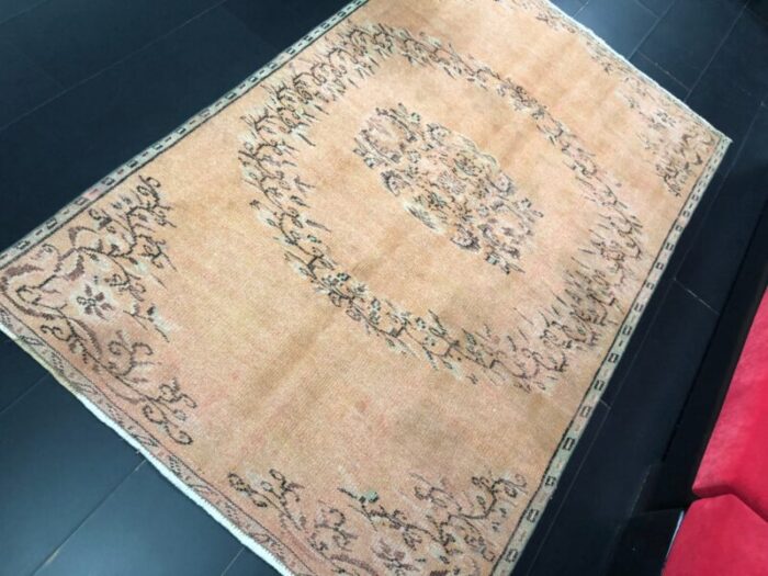 orange faded oushak rug 5