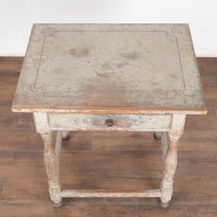 original white painted side table with single drawer sweden circa 1860 80 3603