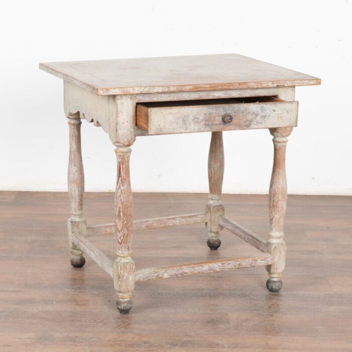 original white painted side table with single drawer sweden circa 1860 80 6201