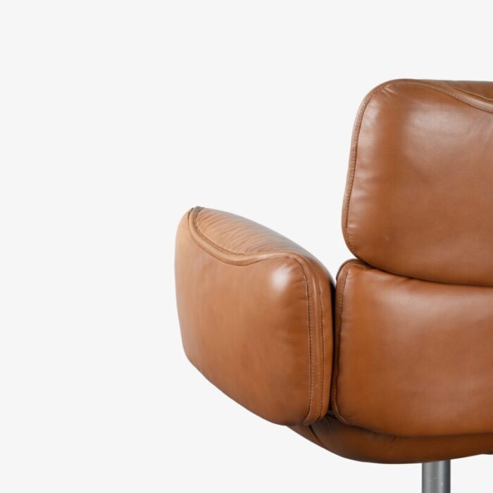 otto zapf executive chairs in original saddle brown leather by knoll 5615