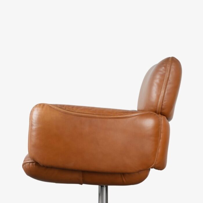 otto zapf executive chairs in original saddle brown leather by knoll 9018