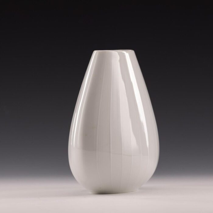 oval german white porcelain vase by handc selb bavaria heinrich 1960s 0556