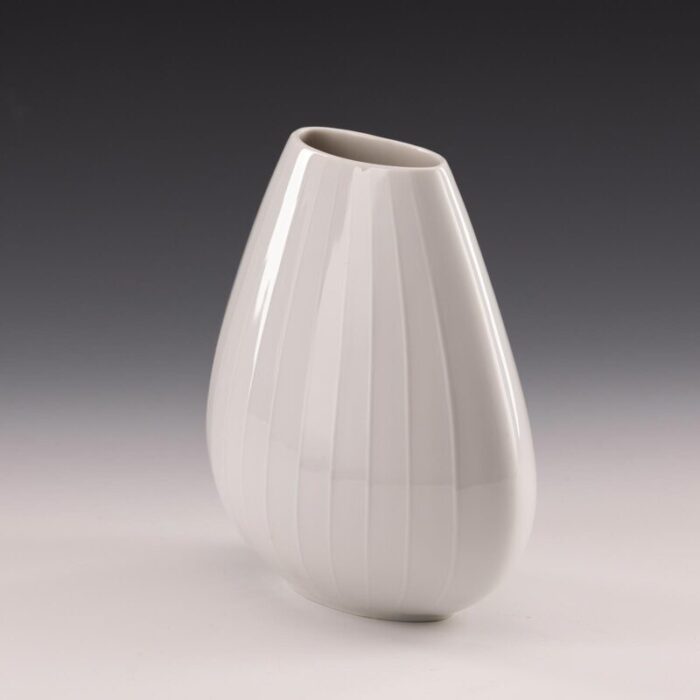 oval german white porcelain vase by handc selb bavaria heinrich 1960s 3794